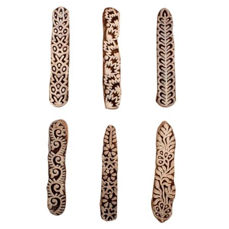 Set of 6 Piece New Mix Wooden Printing Block